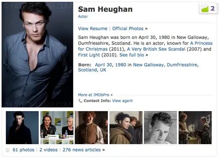 Sam Heughan Soars Up The IMDb Starmeter! Sam heughan, Outlan