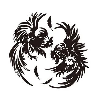Personality Fighting Roosters Decal Sticker Chicken Car Truc