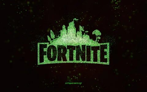 Скачать обои Fortnite glitter logo, black background, Fortni