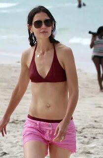 KATIE HOLMES in Bikini Top on the Beach in Miami - HawtCeleb
