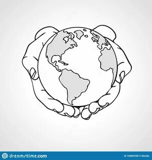 Hands Holding the Earth. Two Palms Hold the Globe. Environme