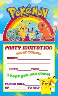 Printable Pokemon Invitations Birthday Party Pokemon birthda