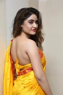 Soni Charista Album-1 Hot Bare Back Photos In Yellow Saree W