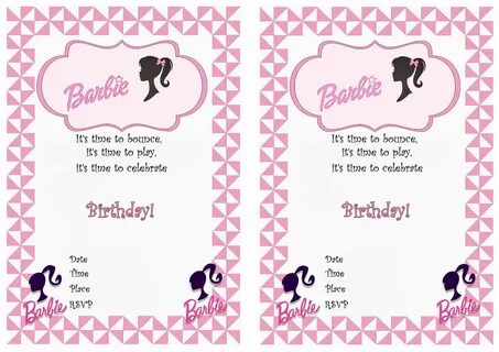 Barbie FREE Printable Birthday Party Invitations Barbie birt