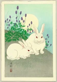 Ohara Koson: Grouchy Rabbits - Artelino - Ukiyo-e Search