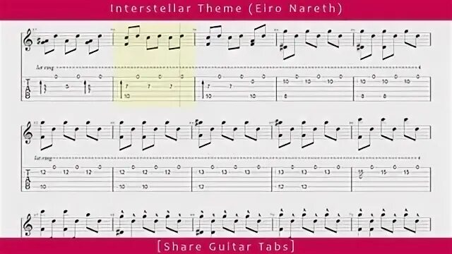 Share Guitar Tabs Interstellar Theme (Eiro Nareth) HD 1080p