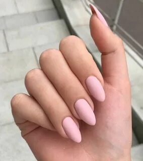 stylish oval matte nail design Pink acrylic nails, Matte pin