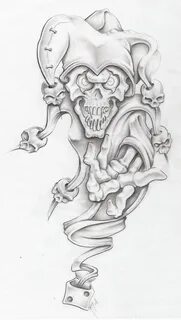 evil jester II Joker tattoo design, Skull tattoo design, Clo