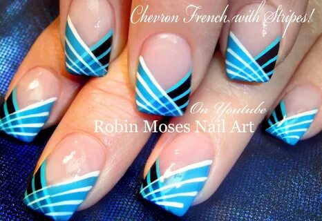 Striped Chevron Tipped Nail Art "how to stripe nails" "how t