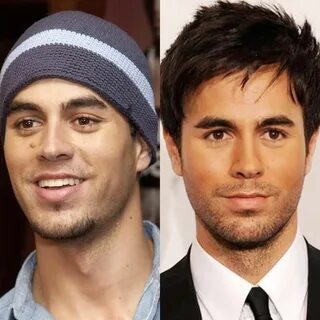 Before and after of Enrique Iglesias with and without the mo