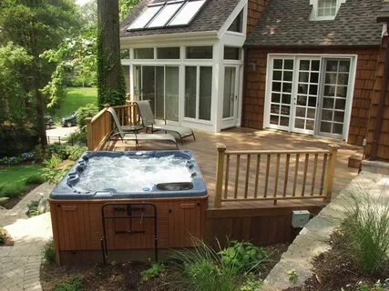 Do you like Hot Tubs on a deck or built in? Hot tub pergola,