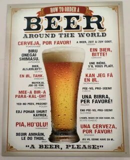 How To Order A Beer Around The World TIN SIGN funny metal po