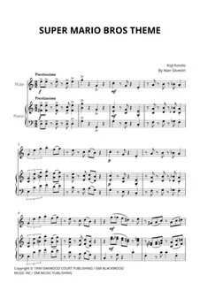 Super Mario Bros Theme For Flute And Piano Music Sheet Downl