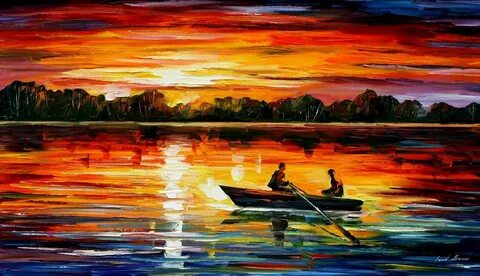 Sunset Over Water Painting at PaintingValley.com Explore col