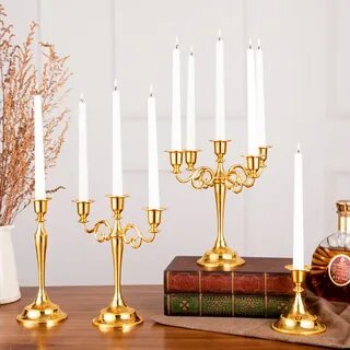 European style Metal Candle Holder 3&5 arms Silver/Gold Cand