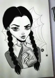 An Wednesday Addams Edit ♥ ♥ Halloween drawings, Drawings, A