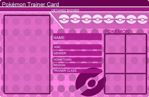 Pokemon Trainer Card Template Purple Pokemon trainer card, P