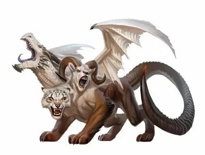 Chimera with White Dragon head - Pathfinder PFRPG DND D&D 3.