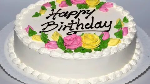 Открытка Красивый торт ко дню рождения с розами - картинки, 