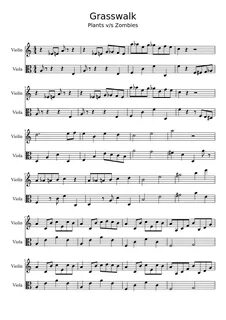 GrassWalk - Plants Vs Zombies Sheet music for Viola (Solo) M