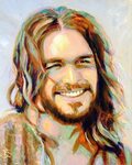 Yeshua by Steve Gamba in 2022 Jesus painting, Jesus laughing