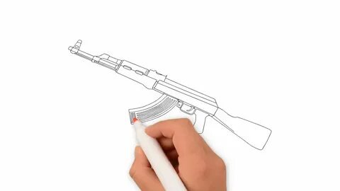 How to draw An Ak47 Gun II Very easy step by step - YouTube