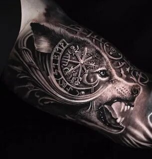 The Viking Wolf: 30+ Fenrir Tattoo Ideas Wolf tattoo sleeve,