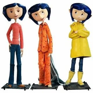 coraline outfits--striped shirt, jammies, raincoat & jeans C