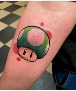 Mario Mushroom tattoo Gamer tattoos, Super mario tattoo, Nin