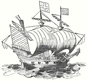 Historical Sailing Ship Drawing - The Golden Hind