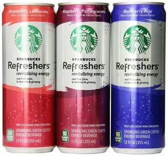 Starbucks Refreshers, 4 Flavor Variety Pack, 12 Ounce Slim C