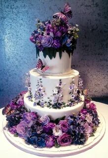 Purple Butterfly Cake Fantasy cake, Beautiful wedding cakes,