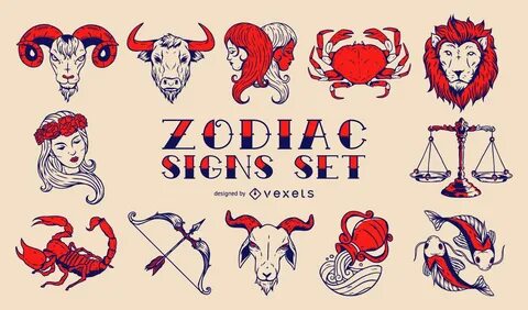 Vintage Zodiac Signs Set Vector Download