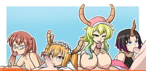 elma (dragon maid)+kobayashi+quetzalcoatl (dragon maid)+tohr