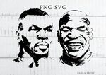 3 Different Files in SVG PNG JPG Files Mike Tyson Silhouette
