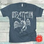 Led Zeppelin Falling Angel Distressed Hand Drawn Logo Mens T