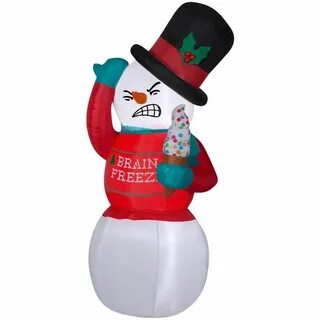 Gemmy 6-Ft Animatronic Lighted Snowman Christmas Inflatable 