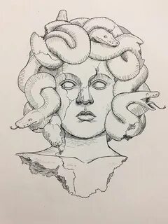 gorgon tattoo Tumblr Medusa art, Line art drawings, Art draw