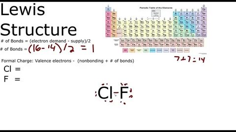 ClF Lewis structure chlorine monofluoride - YouTube