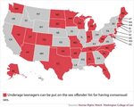 Mapped: Sex offender registry laws on statutory rape, public