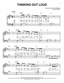 Thinking Out Loud - Ed Sheeran Easy Piano Sheet Music - Acce