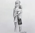 How to draw boy and girl hugging moment Boy drawing, Drawing