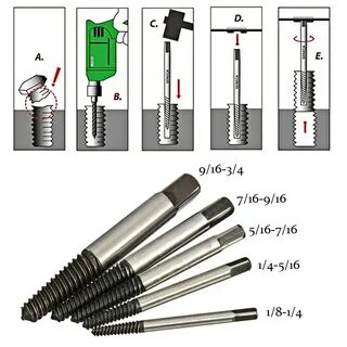 5Pcs/set Screw Extractor Easy Out Set Drill Bit Set Guide Br