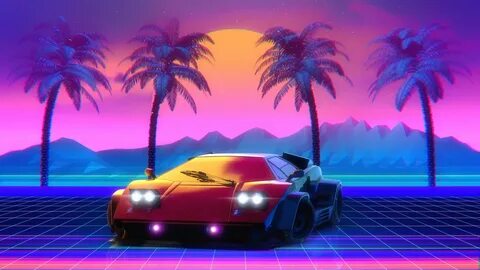 Wallpaper ID: 101687 / car, Lamborghini Countach, palm trees