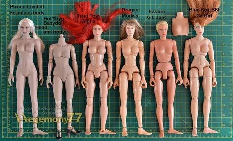 One sixth scale female action figure body size and skin colo