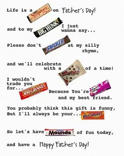 Frugal Father's Day Ideas Candy bar posters, Fathers day pos