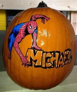 Spider-Man pumpkin Hand painted pumpkin, Painted pumpkins, P