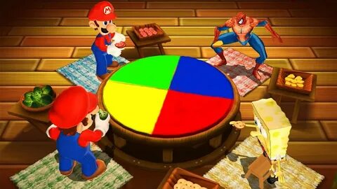 Mario Party 9 MiniGames - Luigi Vs SpongeBob Vs Mario Vs Spi