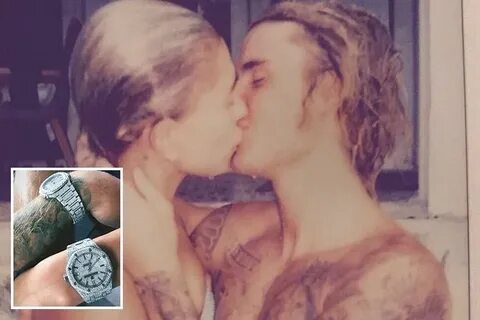 Justin Bieber and his fiance Hailey share steamy kiss in a h