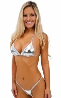 Teardrop Bikini Top in Liquid Silver Skinzwear.com